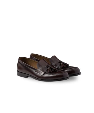 Prada Brushed Leather Loafers Sienna For Men 2DB214_055_F0038_F_C000