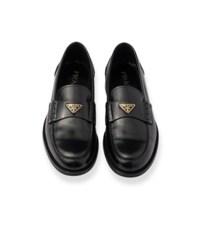 Prada Brushed Leather Loafers Black For Men 2DB223_055_F0002_F_X000