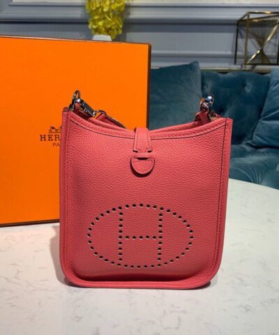 Hermes Mini Evelyne Pink For Women 7.8in/20cm