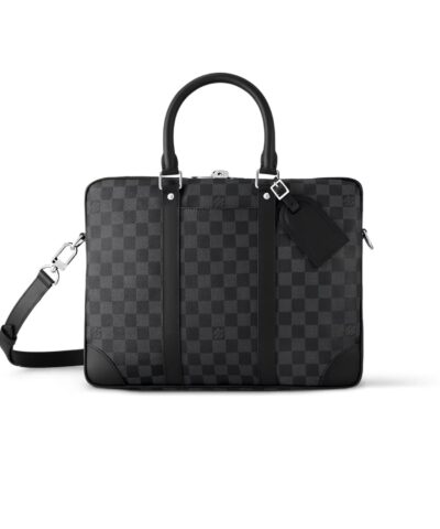 Louis Vuitton Porte-Documents Voyage PM Bag Black For Men 14.4in/36.5cm N40445