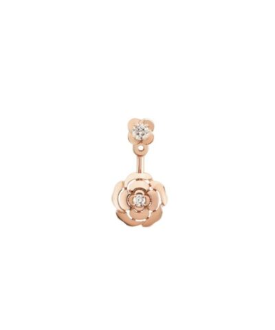 Chanel Extrait De Camélia Single Earring Rose Gold For Women J12119