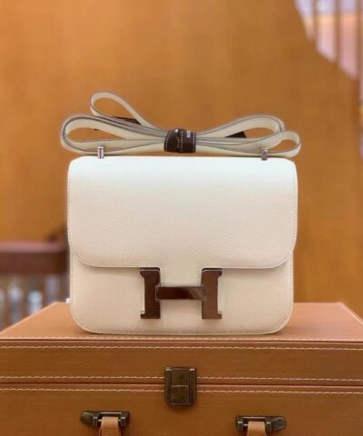 Hermes Constance 23 Epsom White For Women, Women’s Handbags, Shoulder Bag 9in/23cm