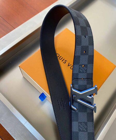 Louis Vuitton Initiales Reversible LV Belt Damier Graphite with Black Toned Hardware LV Women Belt