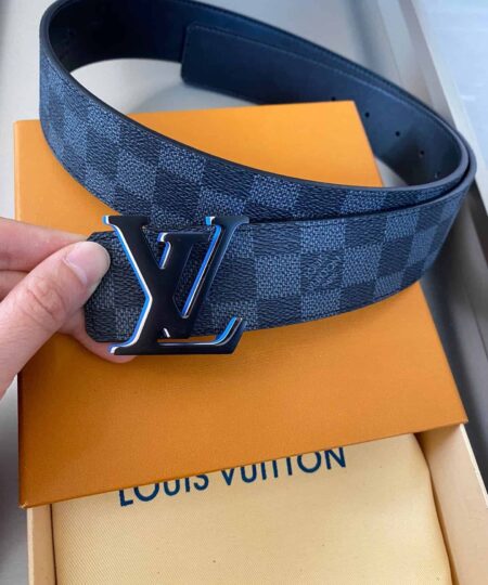 Alternative view of Louis Vuitton Initiales Reversible LV Belt Damier Graphite with Black Toned Hardware LV Women Belt