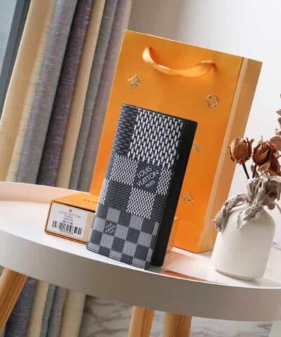 Louis Vuitton Brazza Wallet Damier Graphite For Men 7.5in/19cm LV