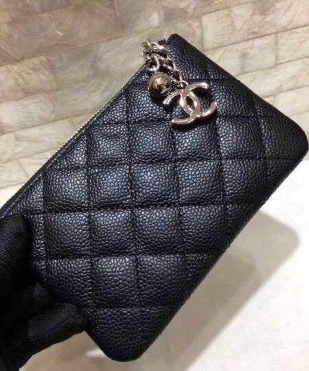 Alternative view of Chanel CO-CO Classic Mini Pouch Wallet 14cm/5.5in Gold Toned Hardware For Women Black