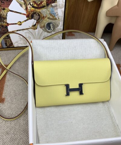 Hermes Constance Long Togo Wallet Yellow, Silver Toned Hardware Bag For Women, Women’s Handbags, Shoulder Bags 8.1in/21cm
