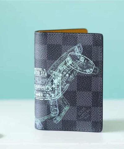Louis Vuitton Pocket Organiser Damier Graphite Canvas For Men 4.3in/11cm LV N64602