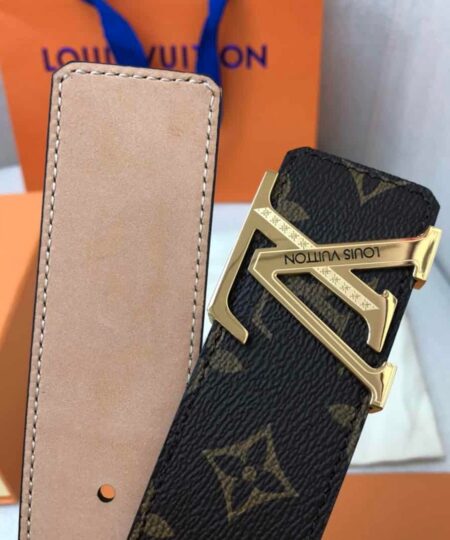 Alternative view of Louis Vuitton Initiales LV Belt Monogram Canvas Gold Toned Hardware, LV Women Belt