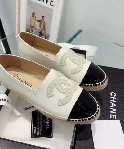 Chanel Espadrilles White/Black For Women, Women's Shoes G29762