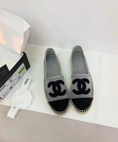 Chanel Espadrilles Grey/Black For Women, Women's Shoes G29762