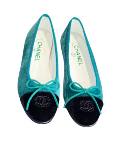 Chanel Ballet Flats Green For Women