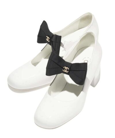 Chanel Mary Janes White And Black For Women- G45356 B15113 NT688
