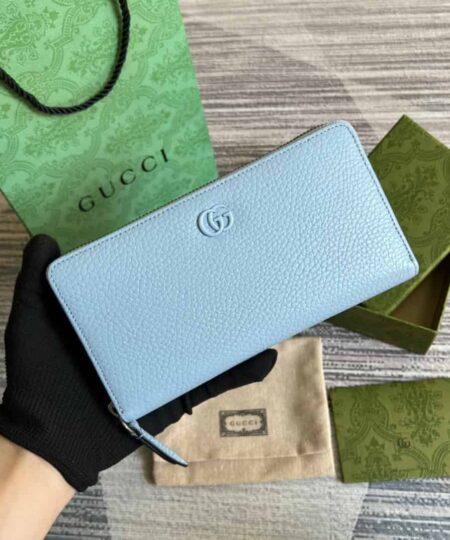 Alternative view of Gucci GG Marmont Zip Around Wallet Blue For Women 7.5 in/ 19 cm