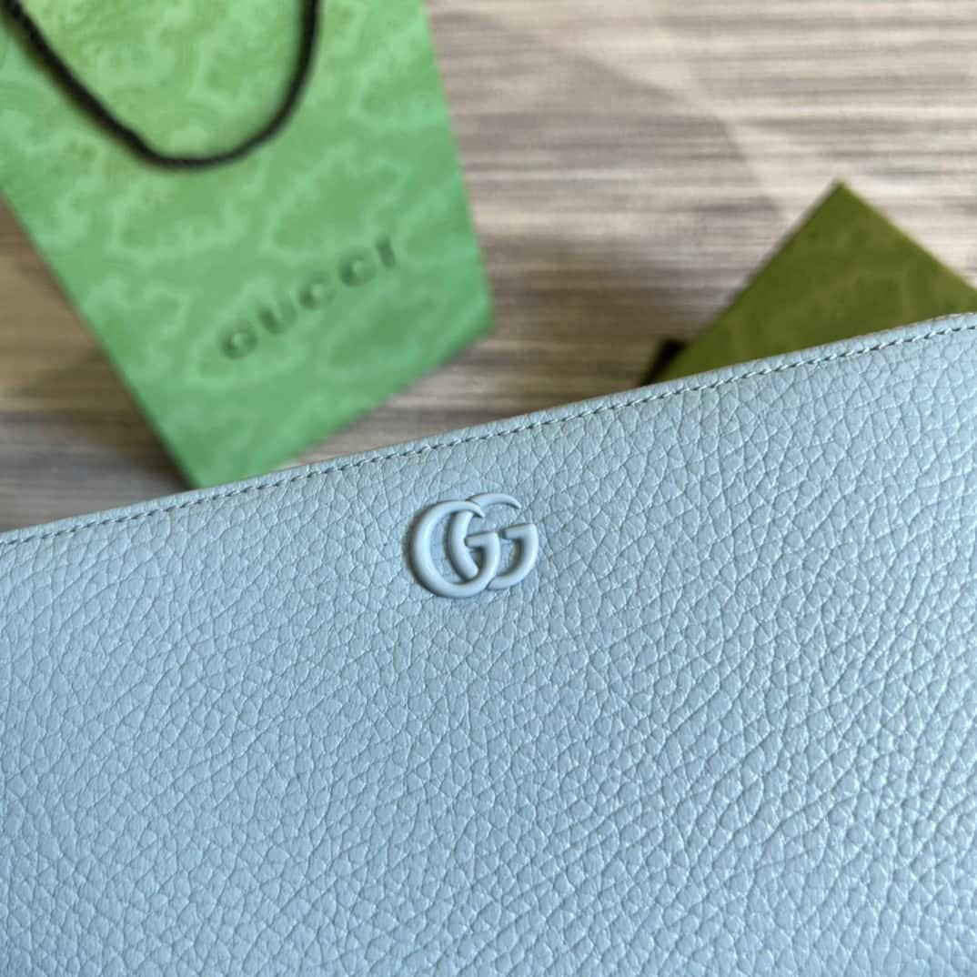 Gucci GG Marmont Zip Around Wallet Blue For Women 7.5 in/ 19 cm - Image 10