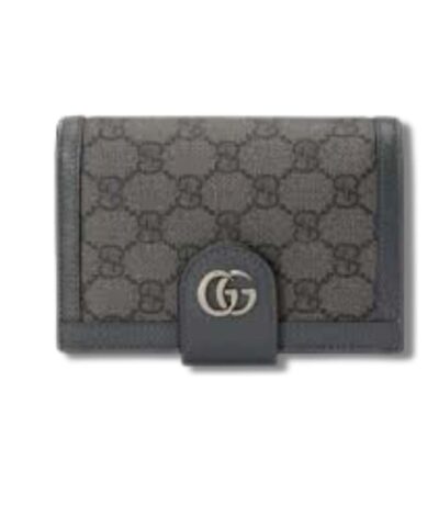 Gucci Ophidia Card Case Supreme Canvas Grey For Men 5.5in/14cm 732755 UULBN 1244