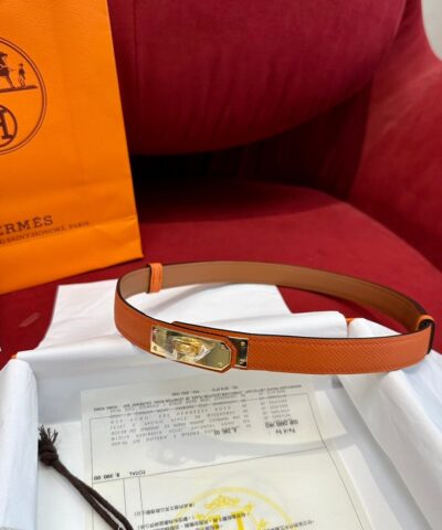Hermes Kelly 18 Belt Orange For Women