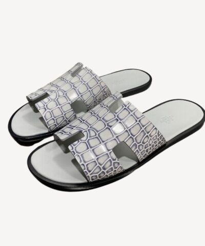 Hermes Oran Sandal White For Men
