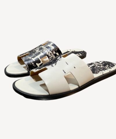 Hermes Oran Sandal White For Men