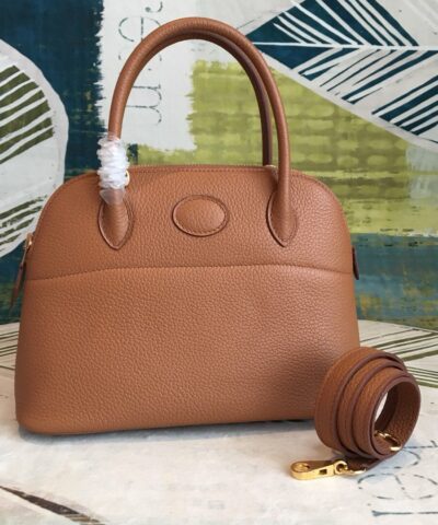 Hermes Bolide Bag Brown For Women Silver Toned Hardware 12.6in/32cm