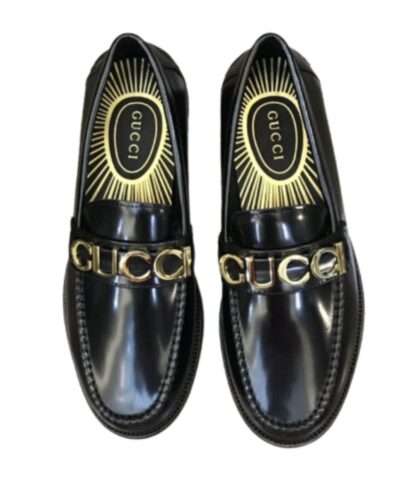 Gucci Loafer With Logo Gucci Black For Men