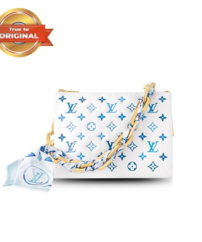 [True-to-ORIGINAL] Louis Vuitton Coussin PM Bag Blue For Women 7.5in/19cm M11225