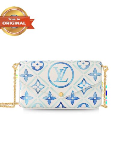 [True-to-ORIGINAL] Louis Vuitton Felicie Pochette Bag Blue For Women 8.3in/21cm M11459