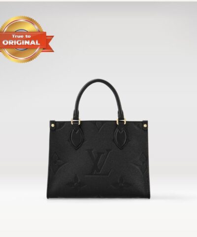 [True-to-ORIGINAL] Louis Vuitton OnTheGo PM Tote Bag Black For Women 9.8in/25cm LV M45653
