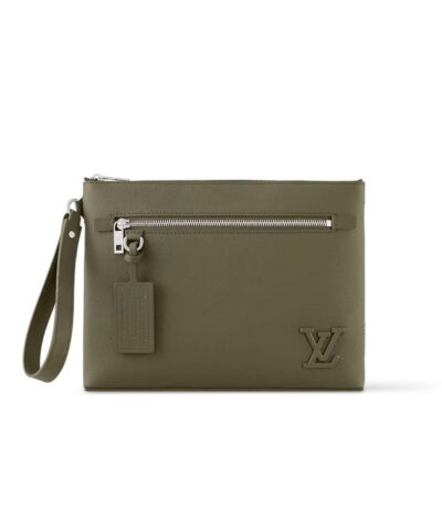 Louis Vuitton Takeoff Pouch Wallet Green For Men 11.8in/30cm M81735