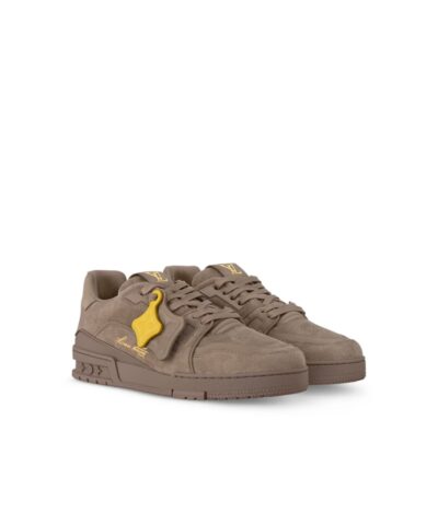 Louis Vuitton Trainer Sneaker Taupe Brown For Men – 1AH618