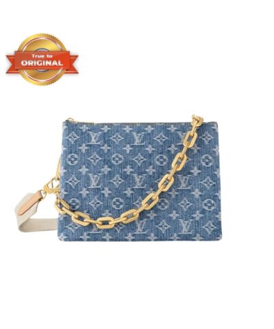 [True-to-ORIGINAL] Louis Vuitton Coussin PM Blue Denim For Women M24564 10.2 Inches / 25.9 Cm