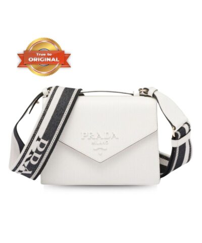 [True-to-ORIGINAL] Prada Monochrome Saffiano Bag White For Women, Women’s Bags 8.2in/21cm 1BD317_2ERX_F0009_V_3O3