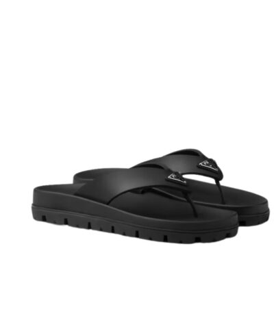 Prada Rubber Thong Sandals Black For Women 1Y420N_3LKK_F0002_F_020