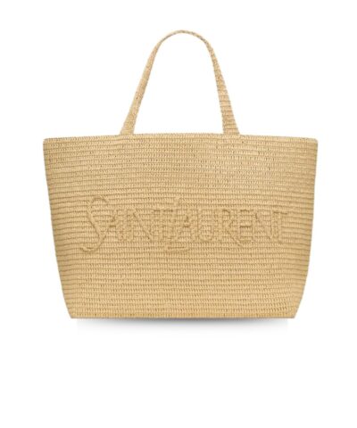 Saint Laurent Tote In Raffia Beige For Women 21.3 Inches/ 54 Cm 776763GAAEL2063