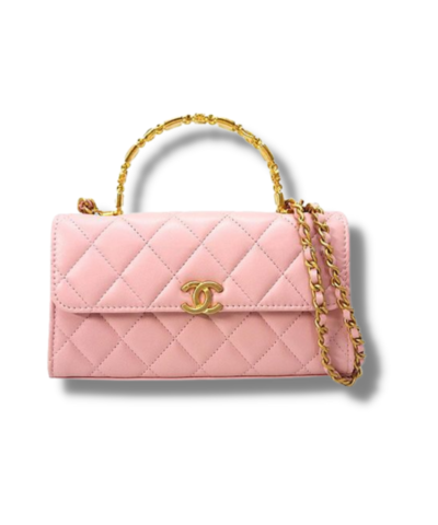 Chanel Shoulder Bag Pink With Matelasse Coco Mark Handle For Women 18 cm/ 7 inches – H063060