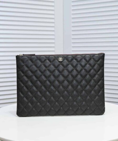 Chanel CO-CO Classic Pouch 27cm/10.6in Gold Toned Hardware For Women Black A82545 Y04059 C3906
