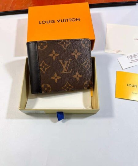 Louis Vuitton Multiple Wallet Monogram Macassar Black For Men 12cm LV M69408