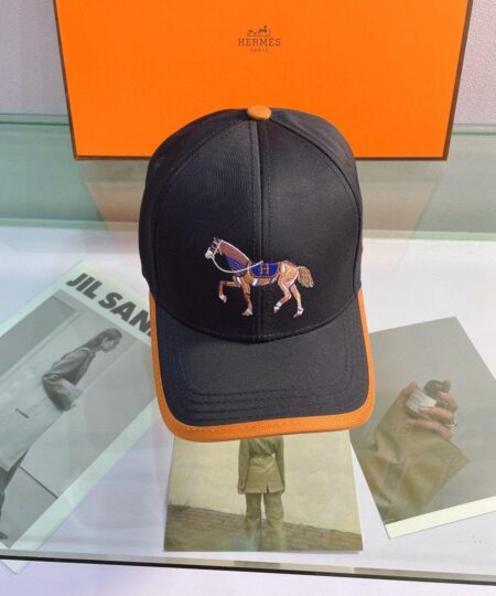Hermes Horse Cap Black Hermes Cap