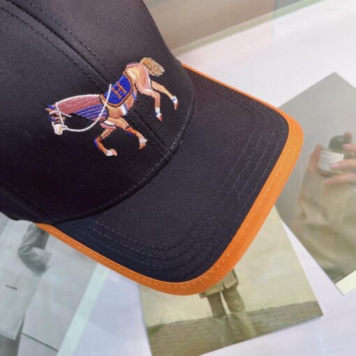 Hermes Horse Cap Black Hermes Cap - Image 4