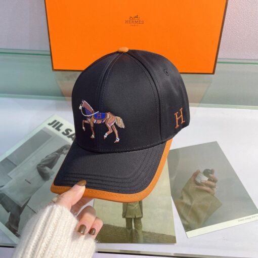 Hermes Horse Cap Black Hermes Cap - Image 6