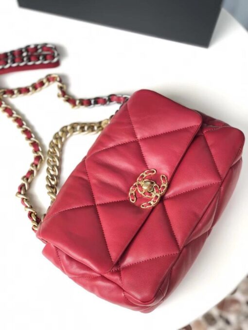Chanel 19 Handbag 26cm Red For Women AS1160 - Image 9
