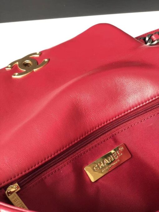 Chanel 19 Handbag 26cm Red For Women AS1160 - Image 8