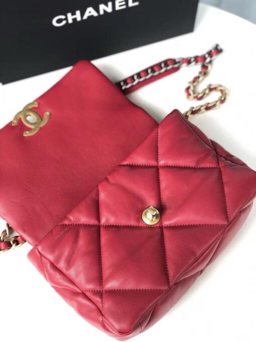 Chanel 19 Handbag 26cm Red For Women AS1160 - Image 7