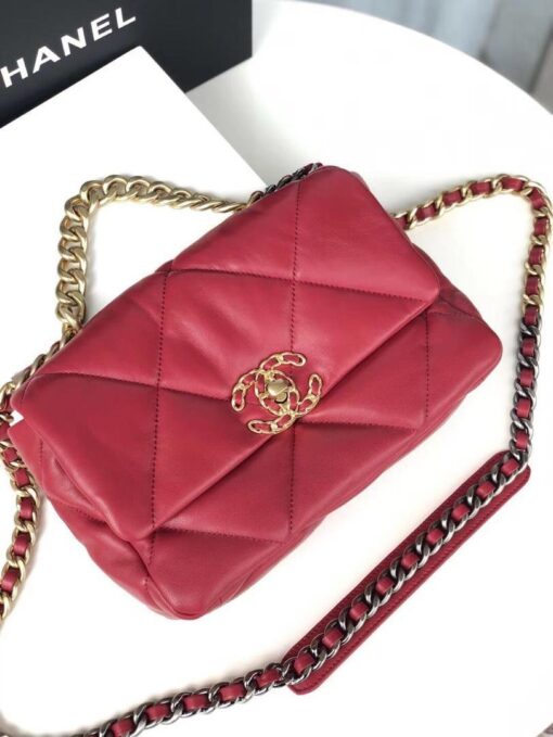 Chanel 19 Handbag 26cm Red For Women AS1160 - Image 6