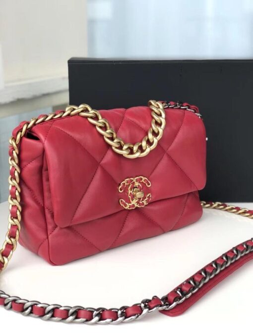 Chanel 19 Handbag 26cm Red For Women AS1160 - Image 5