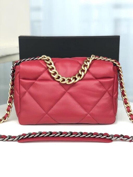 Chanel 19 Handbag 26cm Red For Women AS1160 - Image 3