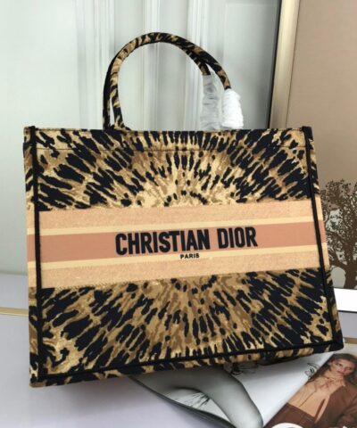 Christian Dior Large Dior Book Tote Multicolor Tie & Dior Embroidery, Multicolor, For Women Women’s Handbags, Shoulder Bags, 42cm CD M1286ZJAI M884