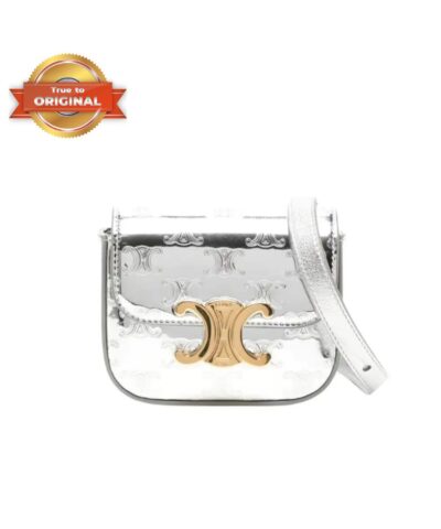 [True-to-ORIGINAL] Celine Teen Triomphe Bag Silver For Women 7in/19cm