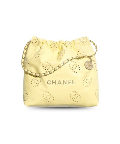 Chanel 22 Small Handbag Light Yellow 14.6in/37cm For Women AS3260-B19648-NAAUK