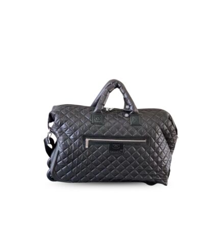 Chanel Quilted Rolling Duffle Bag Black For Women 20.9in/53cm